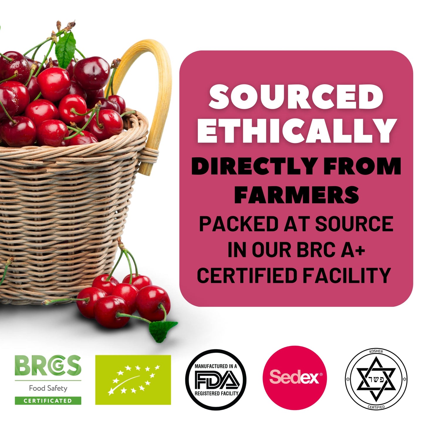 Berrilys Organic Unsweetened Dried Tart Cherries, 5 lb, Dark Red, Non-GMO, Vegan, Perfect for Baking and Snacking