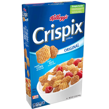 Kellogg's Crispix Breakfast Cereal, 8 Vitamins and Minerals, Try in Snack Mix, Original, 12oz Box (1 Box)