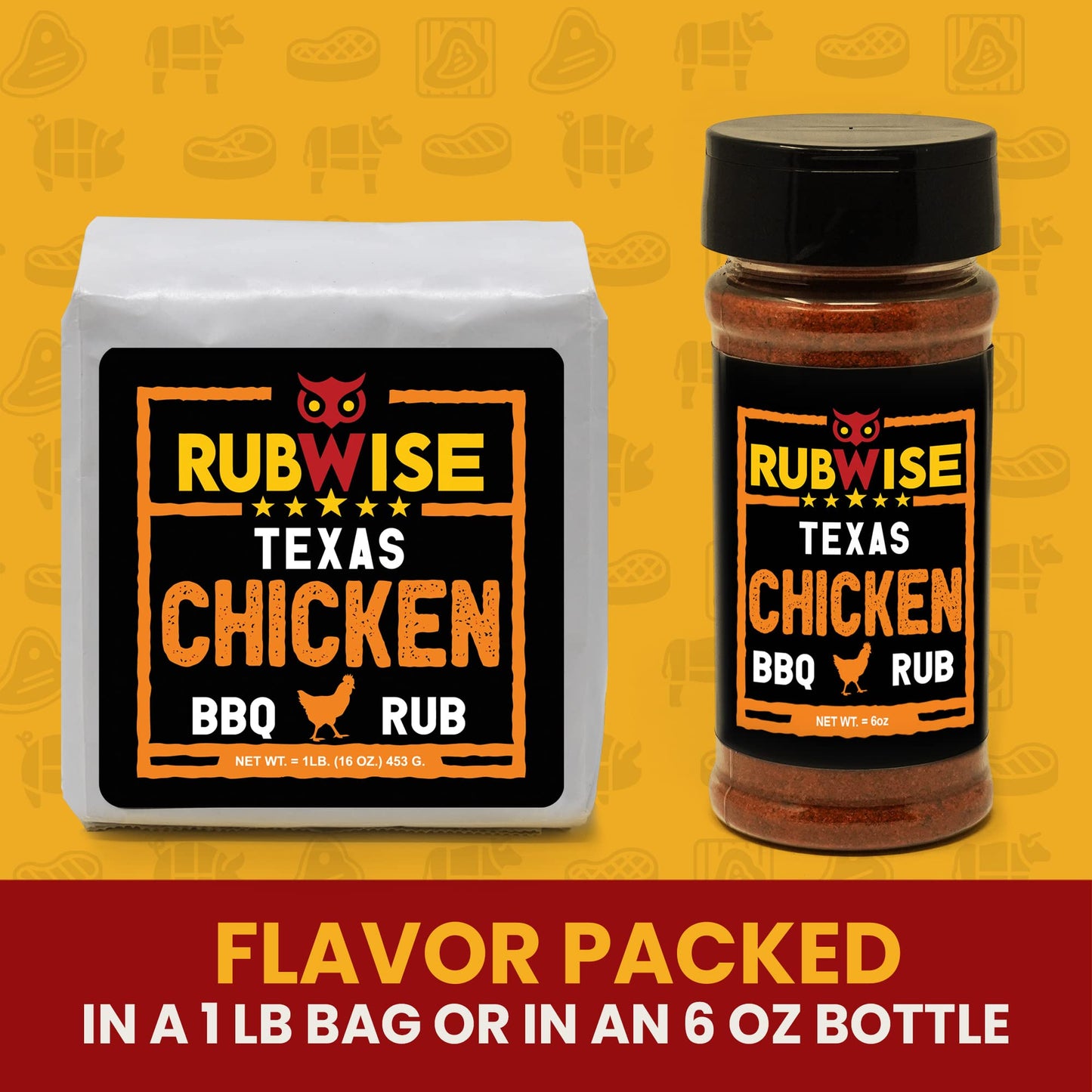 Five Star Seasonings RubWise Texas Style BBQ Chicken Rub - 1lb No MSG - Premium Spices for Poultry, Turkey, Duck, and Seafood