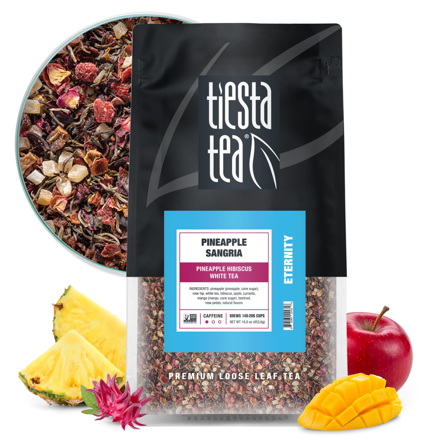 Tiesta Tea Pineapple Sangria Loose Leaf Tea - Premium Low-Caffeine Fruit Infusion - Bulk Pouch - 16 oz - Makes Up to 200 Cups