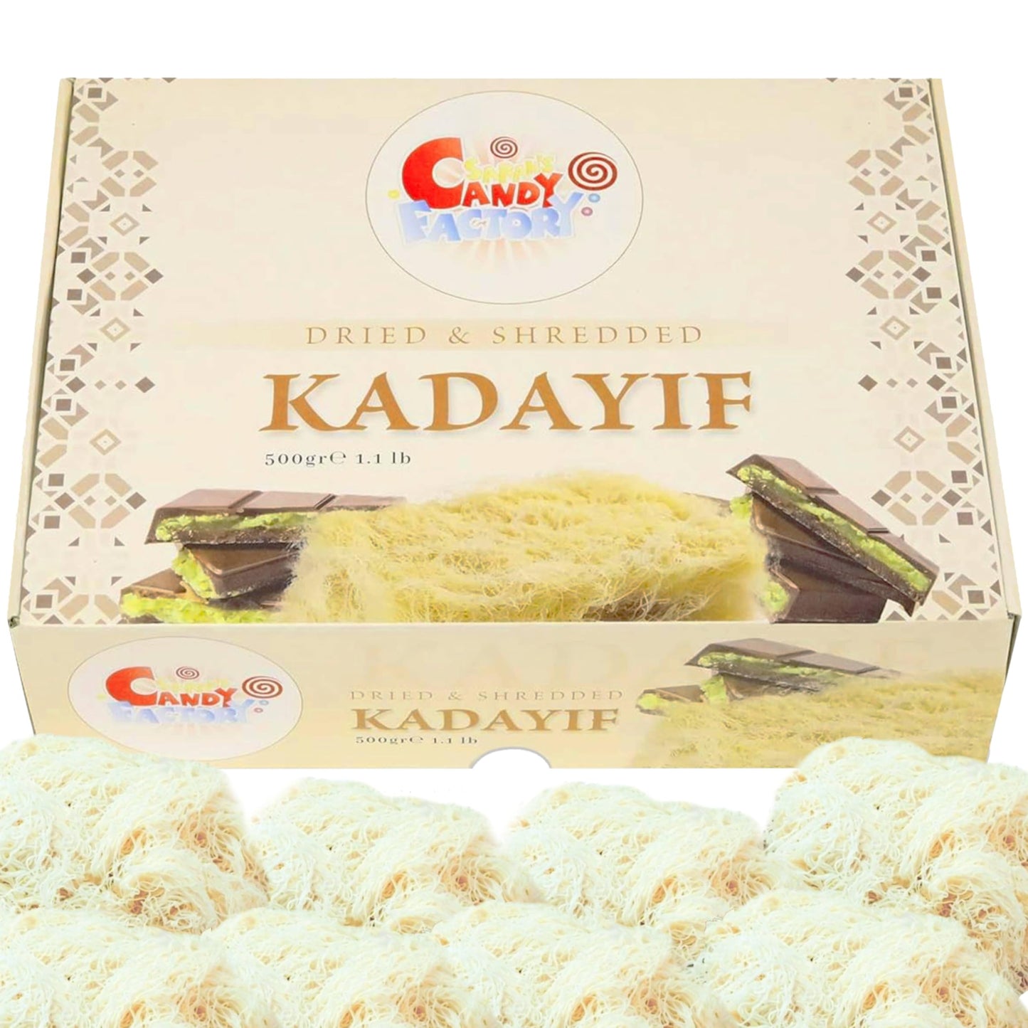 Sarah's Candy Factory Premium 500gr Dried & Shredded Kadayif (Kataifi) Fillo Dough, Kurutulmus Kadayif Pastry Dough, Phyllo Doug