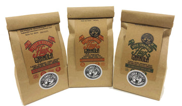 Flax Granola - Variety Pack: Fruit & Berry, Pumpkin Spice, and Apple Cinnamon - The Plan Friendly, Gluten Free - 12 oz, 3 pack