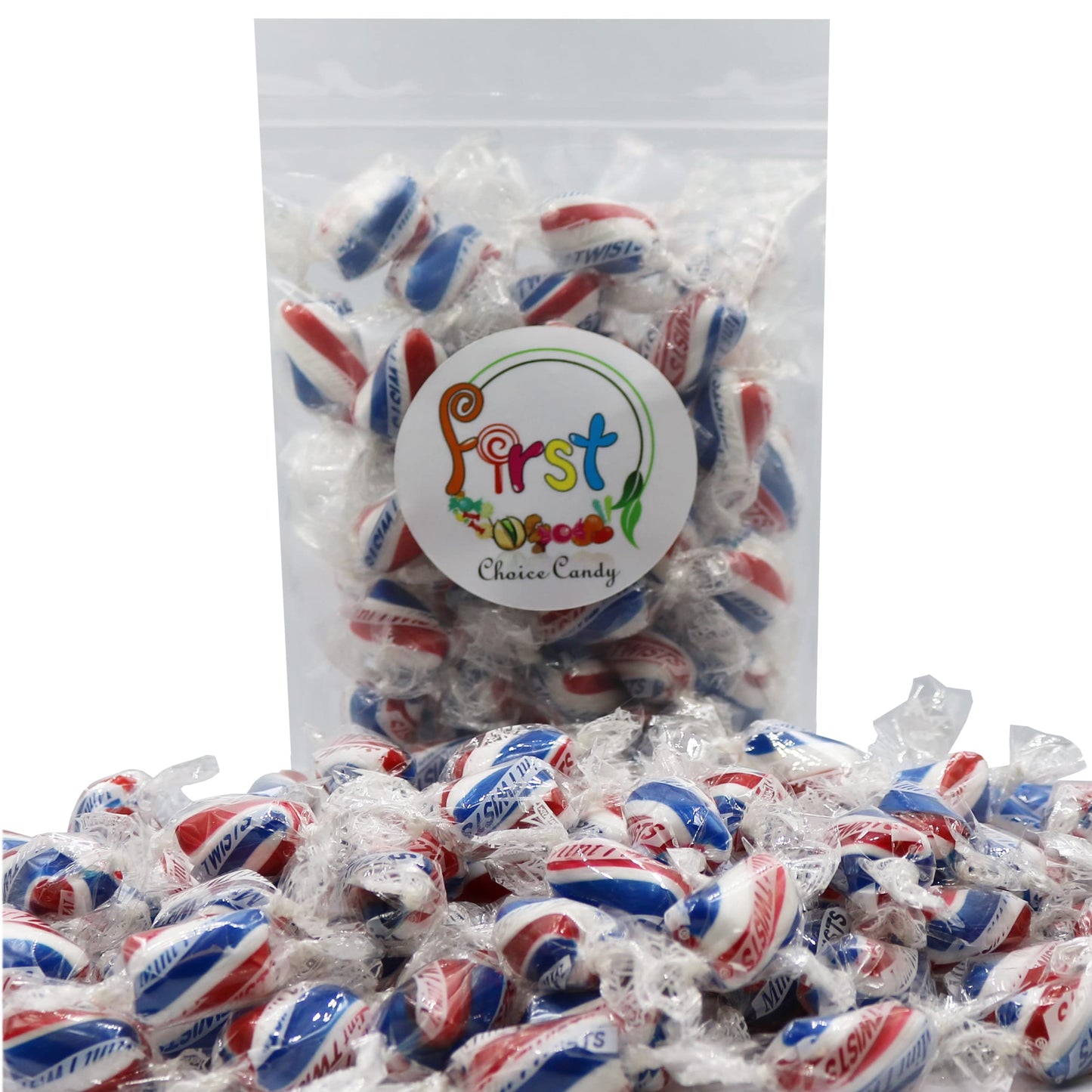 FirstChoiceCandy Hard Candy Twists, Individually Wrapped, Mint Flavor, 2 Pound