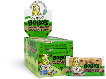 Bobos Oatmeal Bars Coconut Almond Chocolate Chip Gluten Free Vegan Whole Grain Pack of 12
