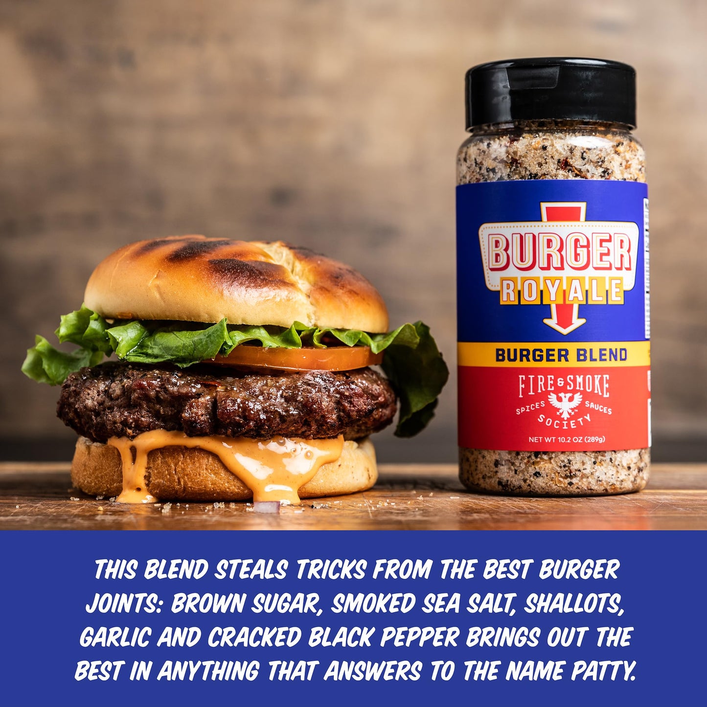 Fire & Smoke Society BBQ Rub, Burger Royale Seasoning, 10.2 oz (Pack of 2)