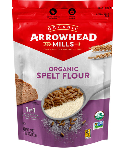 Arrowhead Mills Organic Spelt Flour, 22 oz Bag (Pack of 6)