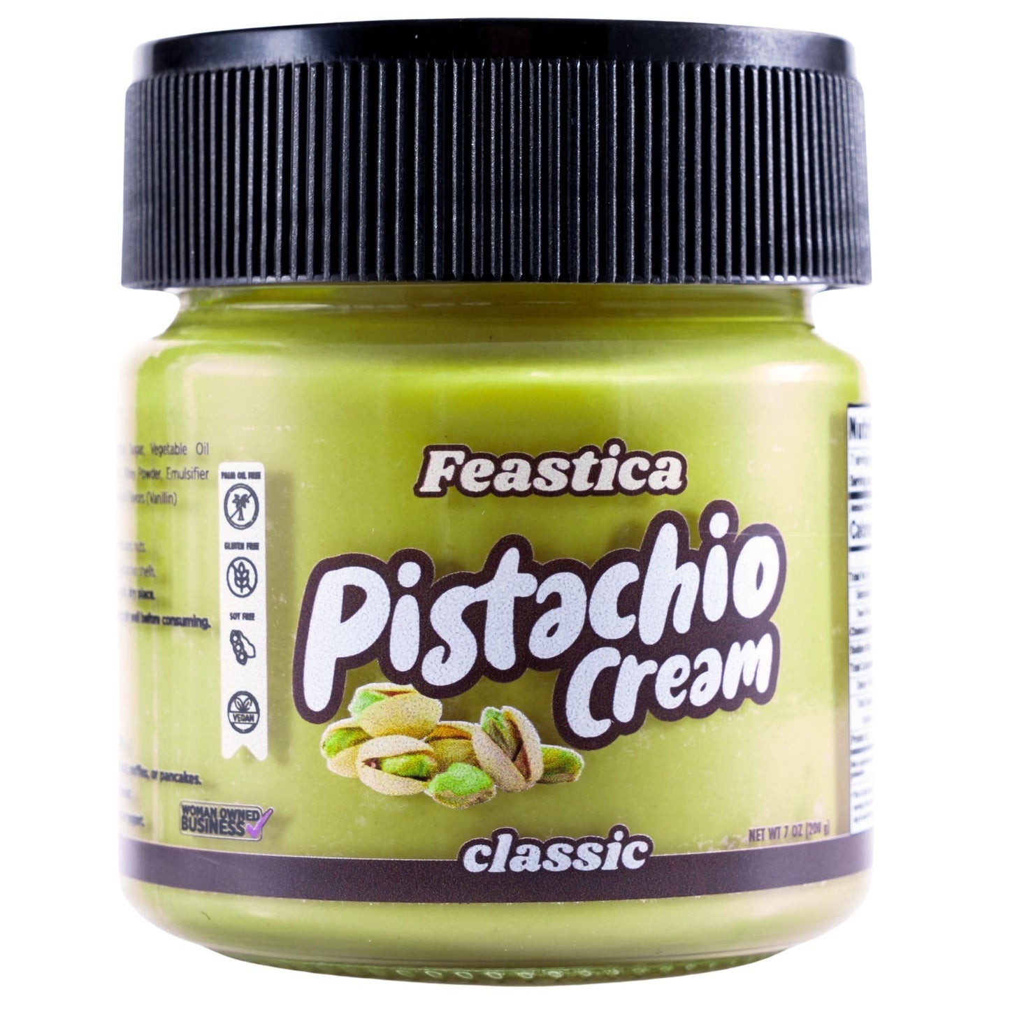 FEASTICA Pistachio Cream Spread - Non-GMO, Gluten-Free, Vegan, Keto-Friendly, 7oz