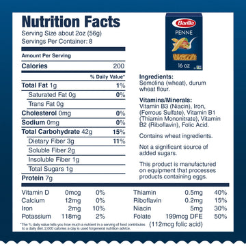 Barilla Penne Pasta, 16 oz. Box - Non-GMO Pasta Made with Durum Wheat Semolina - Kosher Certified Pasta (Pack of 3)