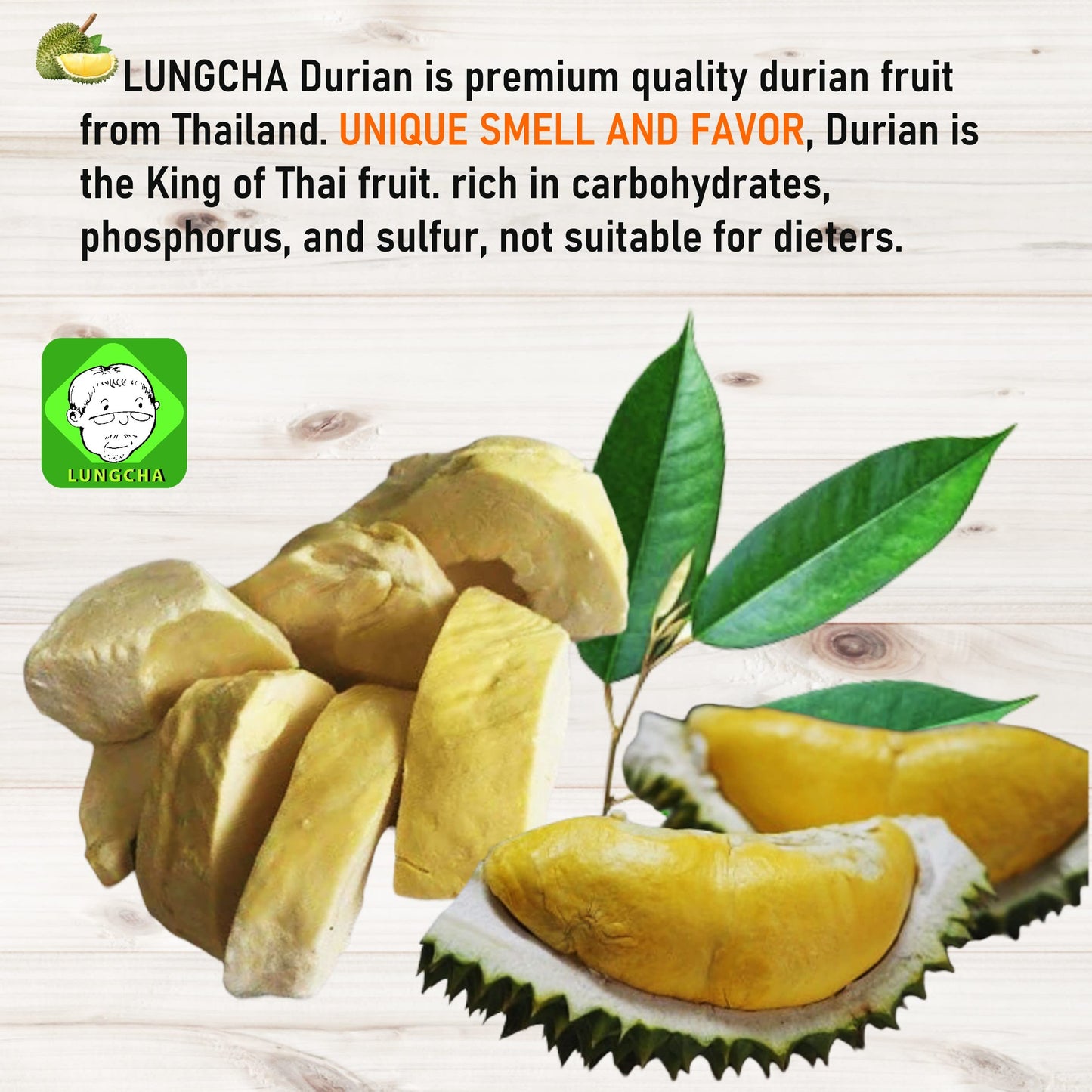 Durian King Of Fruit Vacuum Freeze Dried Fresh Durian Monthong Made From Real Fruit 50 Gram Or 1.75 Ounce Pack Of 2