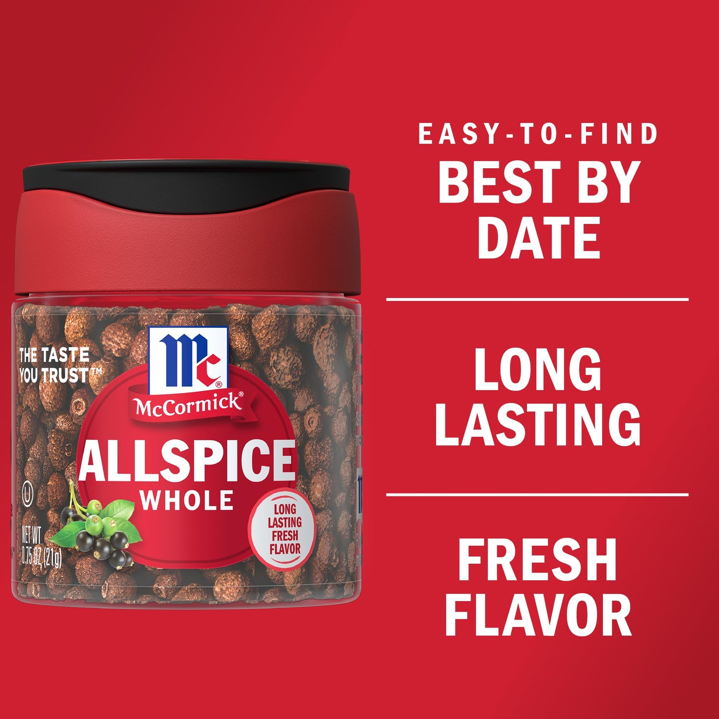 McCormick Whole Allspice, 0.75 oz, Pack of 1, Perfect for Cooking and Baking