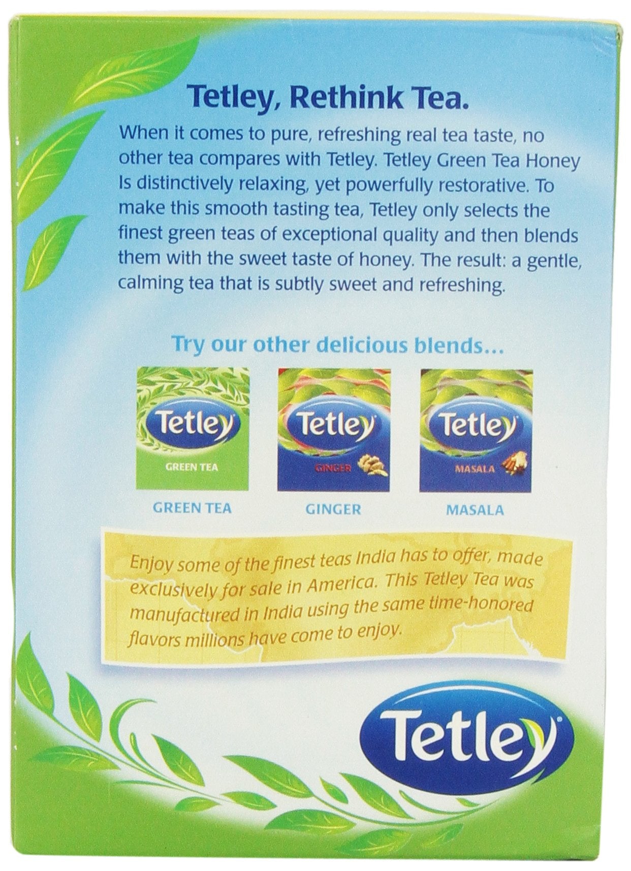 Tetley Green Tea, Honey, 72 Tea Bags | Refreshing, Light Flavor, Natural Ingredients | Ethical Sourcing