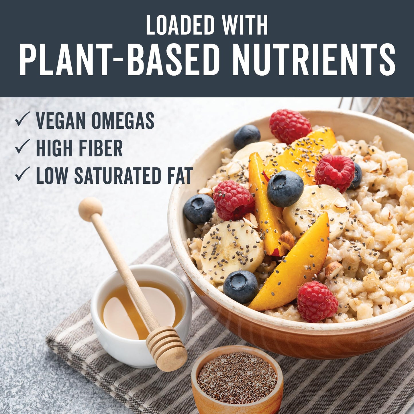 Viva Naturals Organic Chia Seeds 1 LBs - Plant-Based Omega-3 and Vegan Protein, Non-GMO Chia Seeds Organic Perfect for Smoothies