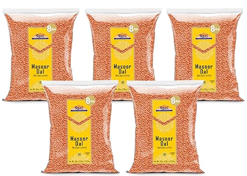 Rani Masoor Dal (Indian Red Lentils) Split Gram 128Oz (8Lbs) 3.63Kg X Pack Of 5 (Total 40Lbs) Bulk ~ All Natural | Gluten Friend