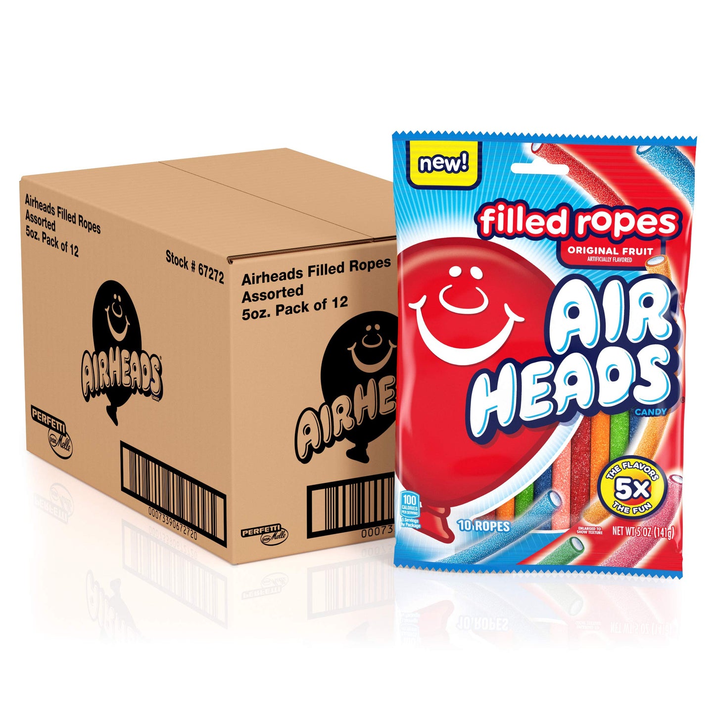 Airheads Soft Filled Ropes, Halloween Trick Or Treat Candy, Original Fruit Flavors, Individually Wrapped Bulk Candy For Adults &