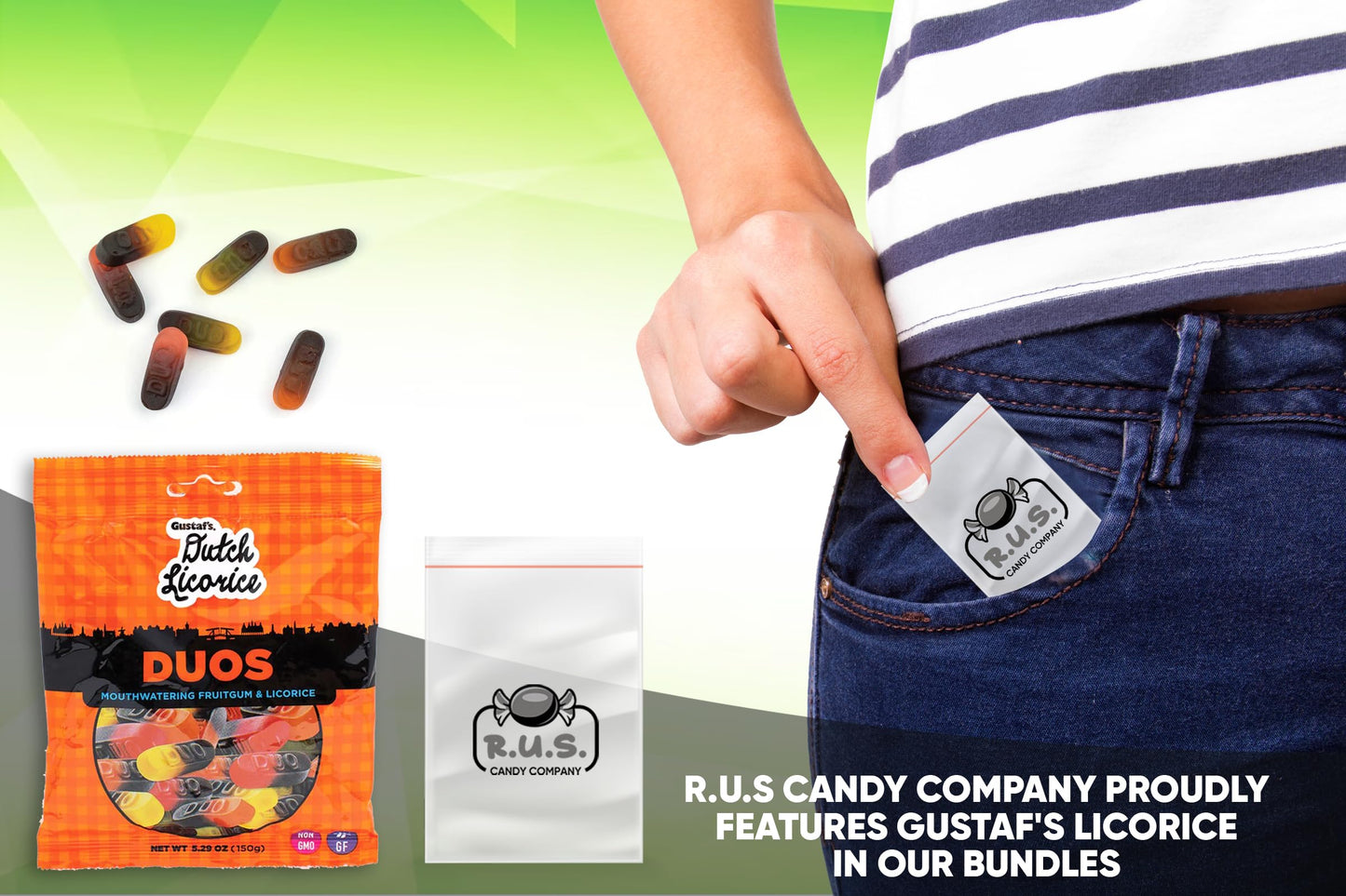 Dutch Licorice Duos, 2 Pack - 5 Oz Each | Mouthwatering Fruit Gum And Licorice Combination | Imported Candy Treats -Comes With R