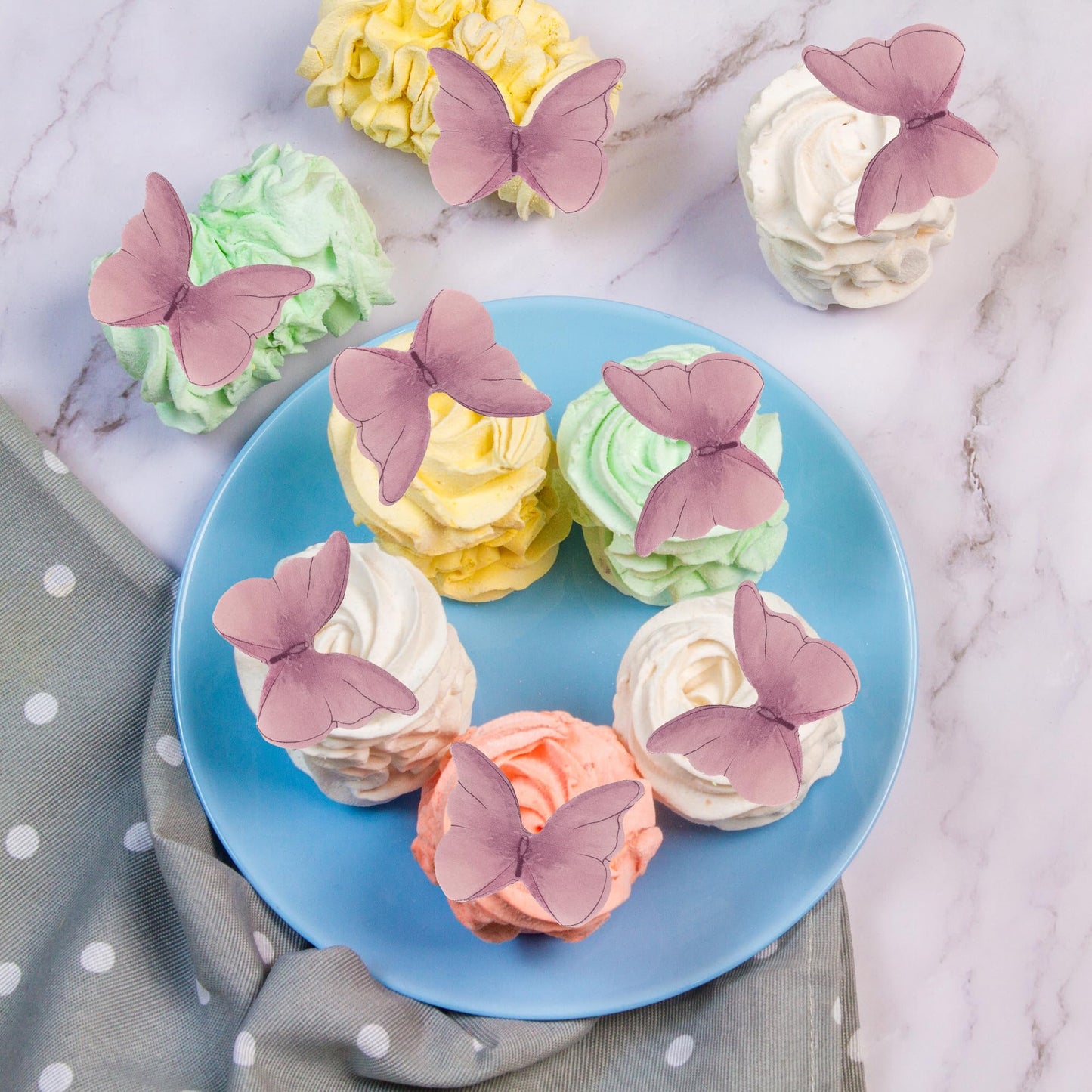 Gyufise 48Pcs Edible Butterfly Cake Decorations Butterfly Cupcake Topper Edible Wafer Paper Butterflies Edible Butterfly Cake Cu