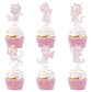 Cyodoos 24Pcs Cat Cupcake Toppers Shiny Pink Cat Baby Shower Cupcake S Cute Cat Theme Princess Theme Bridal Shower Wedding Anniversary Party Decoration Pink