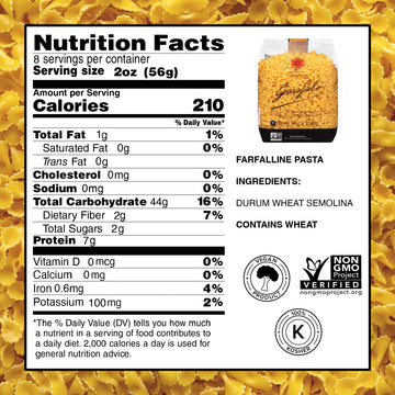 Garofalo - Premium Durum Wheat Semolina Farfalline Pasta, Italian Made, Bronze-Drawn, Al-Dente, One-Ingredient Pasta (4 Pack)