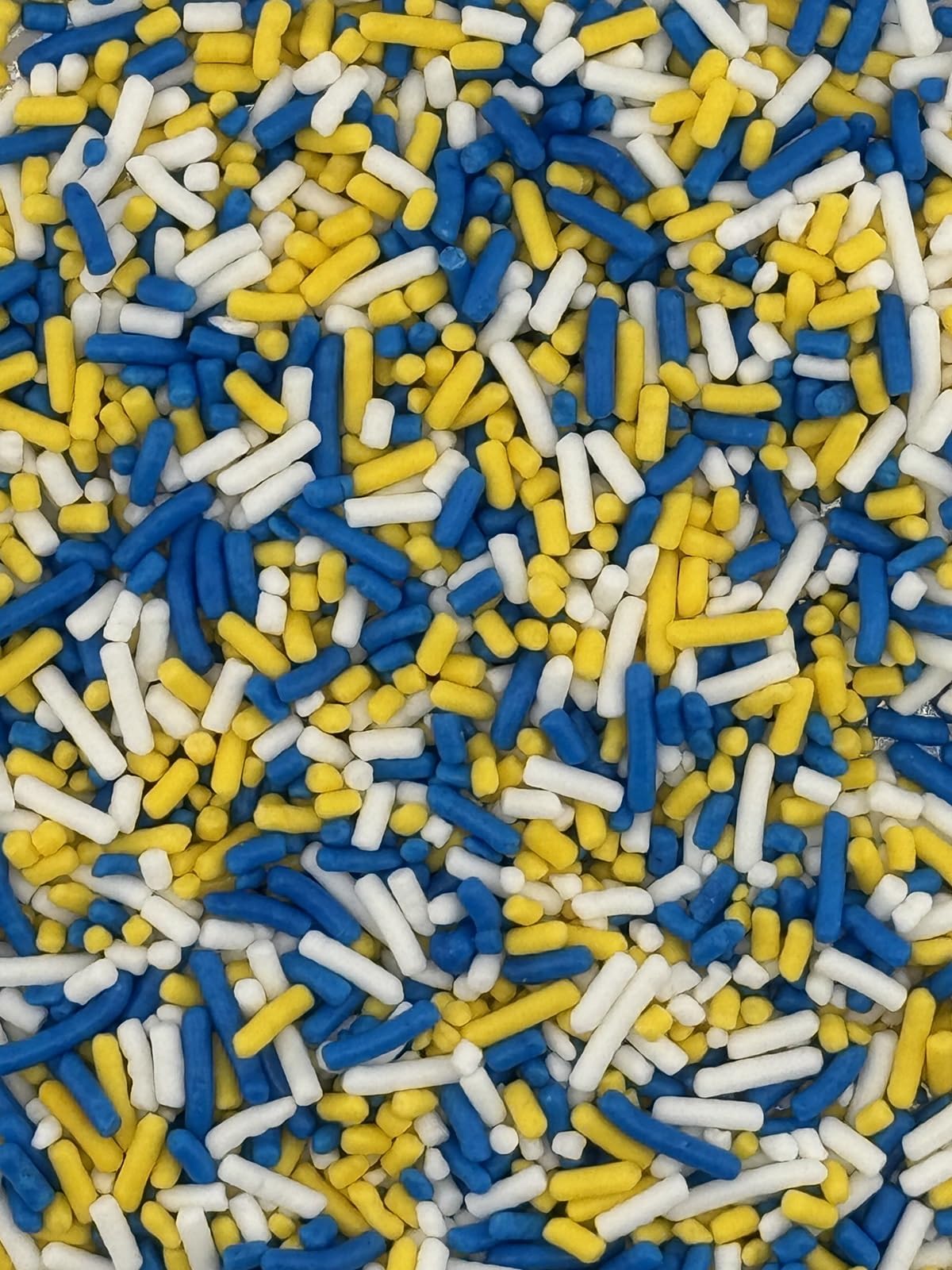 Blue Yellow White Sprinkles for Cake, Cupcake, Cookie Decorations, Ice Cream and Donut Toppings Edible Decorating Baking Supplie