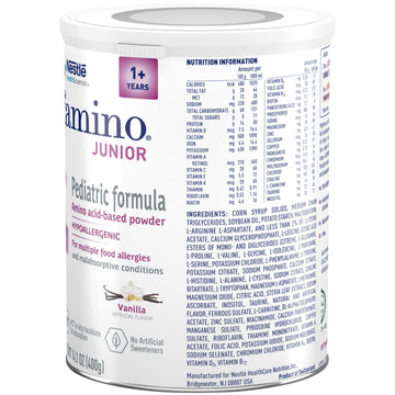 Alfamino Junior Amino Acid Based Pediatric Formula, Unflavored, 14.1 Oz Canister (Packaging May Vary)