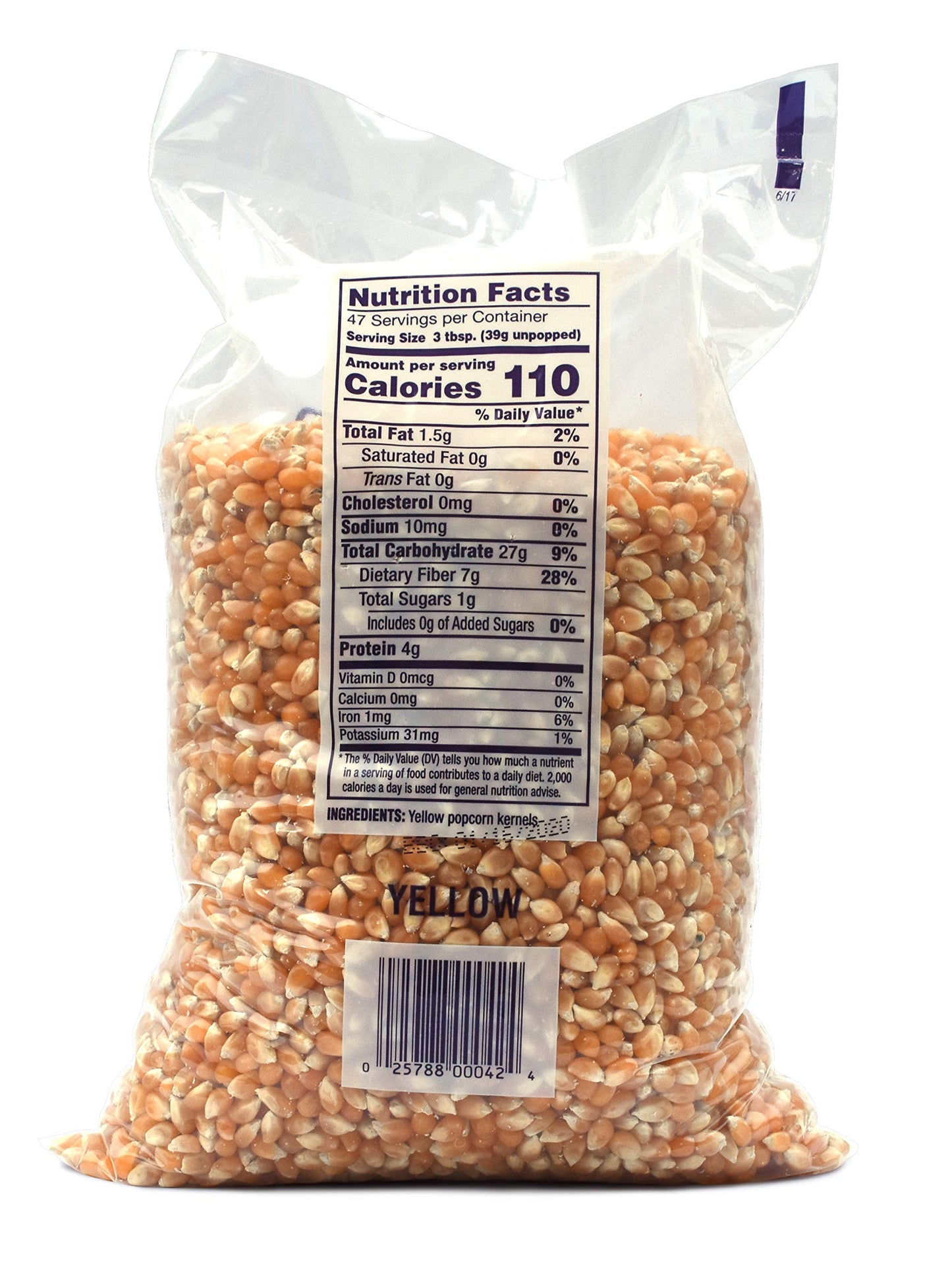 Snappy Yellow Popcorn Kernels, 4Lb, 6 Pack