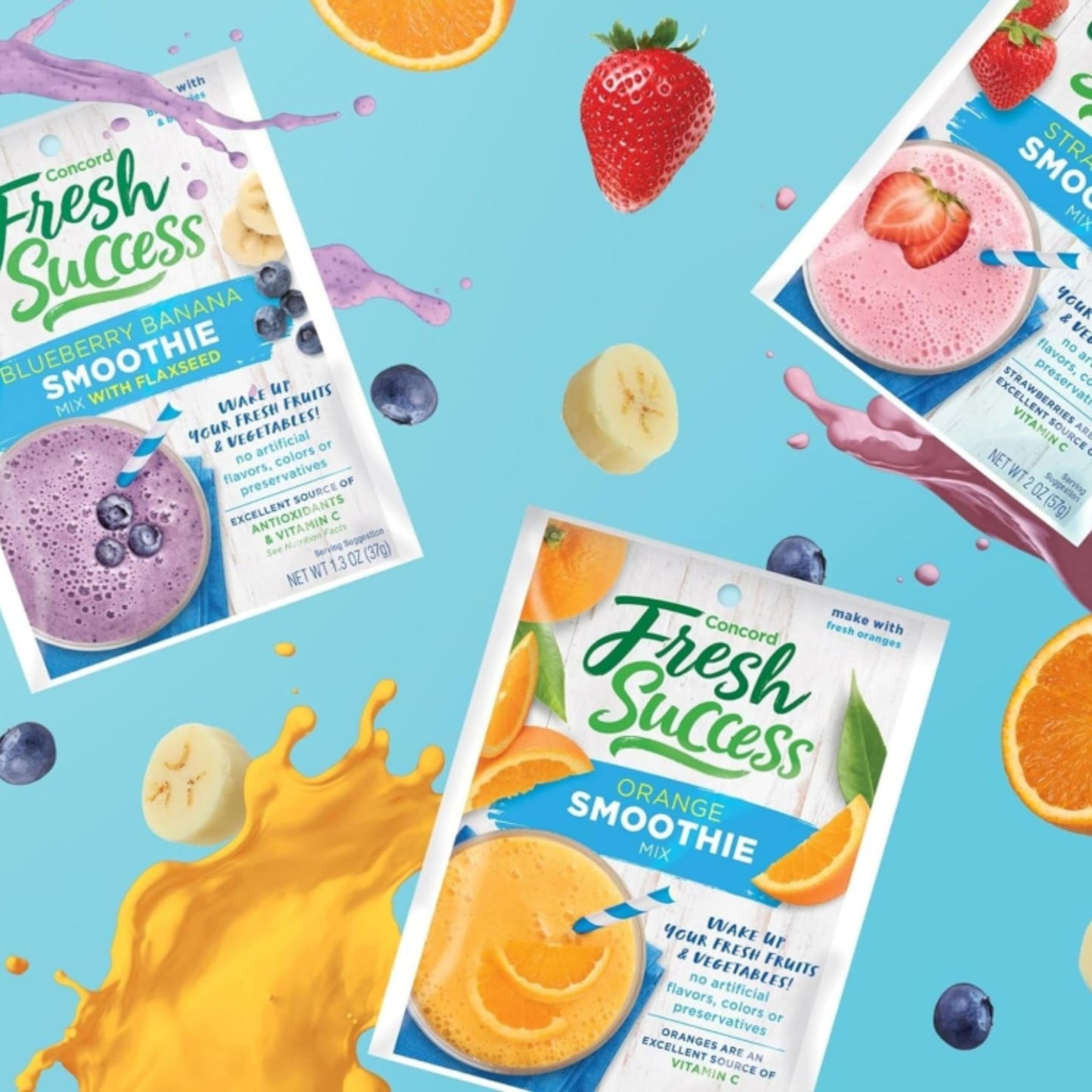 Concord Foods Banana Smoothie Mix - Fruit Flavor With No Artificial Flavors, Colors, Or Preservatives - Ideal For Fresh Fruit Sm