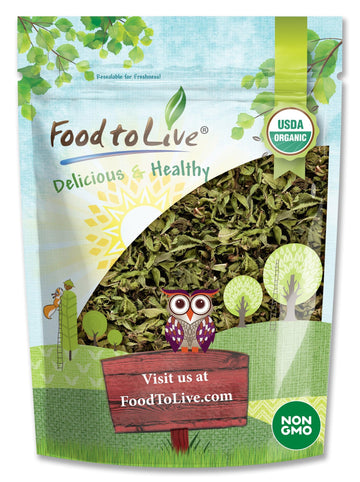 Food to Live Organic Peppermint Leaves, Dried & Cut, Non-GMO, Caffeine-Free, 4 Ounces