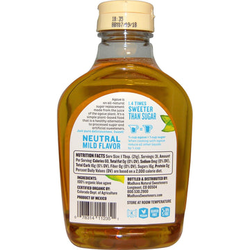 Madhava Agave Nectar, Organic Light, 23.5 Oz