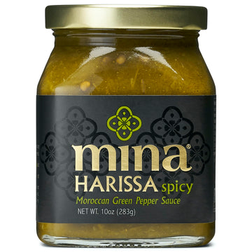 Mina Harissa Green Hot Sauce, 10 Oz, Homestyle Moroccan Green Chili Garlic Sauce, Your New Salsa Verde For Spicing Up Any Dish, Harissa Sauce Perfect For Any Cuisine Or As A Dip & Spread