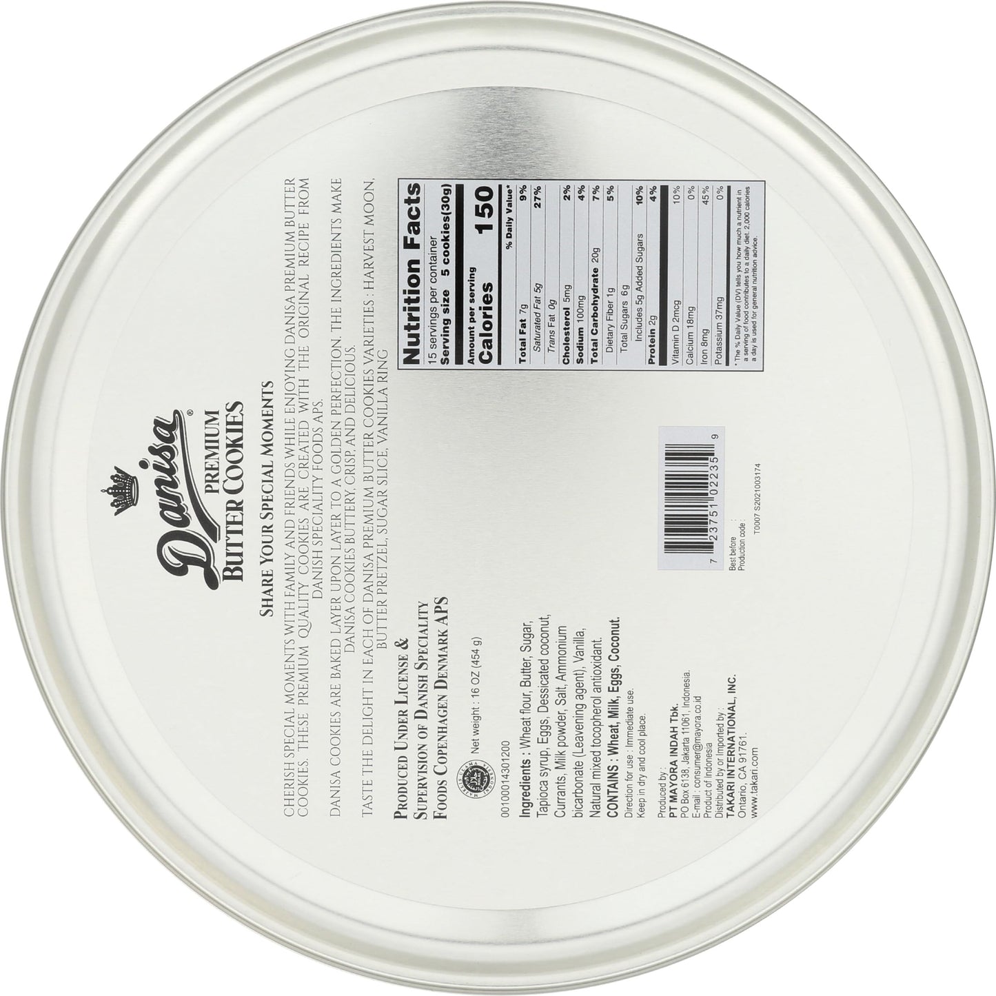 Danisa Butter Cookies Tin, 16 Ounce, 1 Pound (Pack of 1), Model 758987