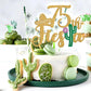 Tivurcia Fiesta 75th Cake Topper, Gold Tropical Hawaiian Theme Decoration Supplies