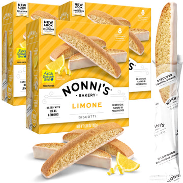 Nonni'S Limone Biscotti Italian Cookies - 3 Boxes Lemon Cookies - Biscotti Individually Wrapped Cookies - Lemon Italian Biscotti