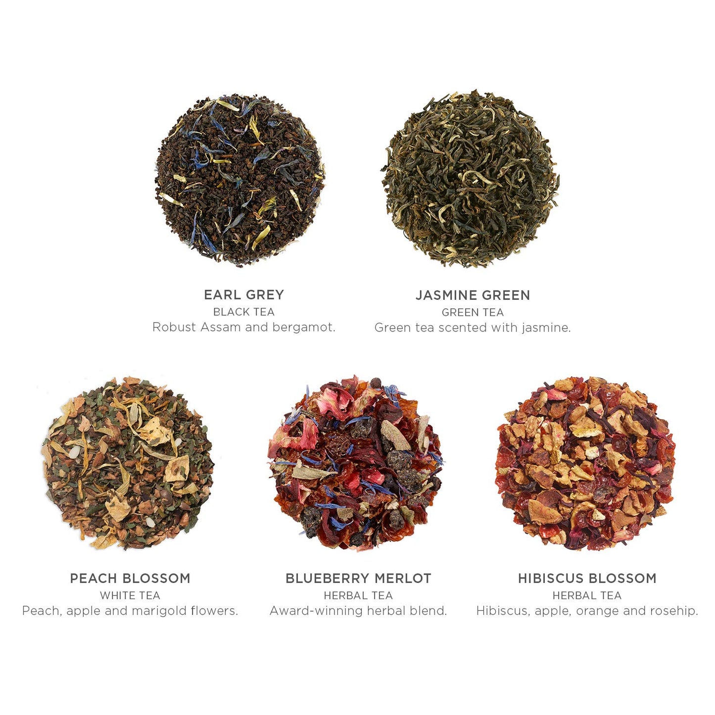 Tea Forte Tea Gift Set Sampler, 10 Count, Handcrafted Pyramid Infuser Bags, 2 of Each Variety, Individually Wrapped