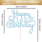 EONNCNT Happy Birthday Cake Topper - Light Blue Glitter, 6.3x8.2, Paper, Model: MOUCCT-HB