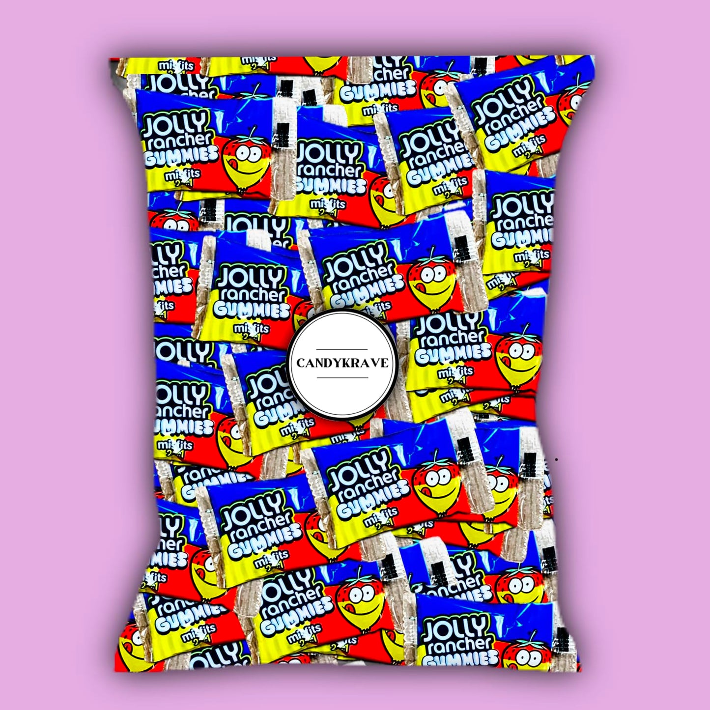 CandyKrave Jolly Ranchers Misfits - 2 Flavors in 1 Gummies - Snack Size Bag Individually Wrapped 2 Flavor Sour Jolly Ranchers Ca