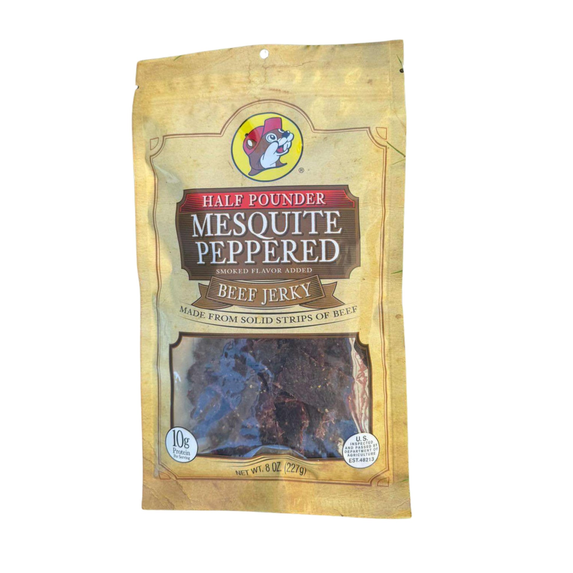 Buc-ees Mesquite Peppered Beef Jerky - Premium Handcrafted Snack - 8 oz - Savory and Smoky Flavor - Made in Texas