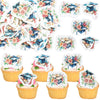 Ephlyn 54Pcs Edible 2025 Graduation Cupcake Toppers Wafer Paper Flower Grad Cap Cupcake Picks Diploma Done Congrats Grad Cake De