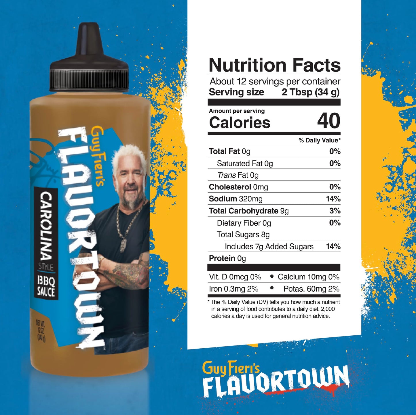 Guy Fieri'S Flavortown Carolina Bbq Sauce - Carolina Gold Barbecue Sauce, Mustard Bbq Sauce, Vinegar Based Sauce - 14 Ounce (Pac