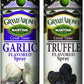Mantova Grand' Aroma Extra Virgin Olive Oil Sprays - Garlic and Truffle Flavors - 8 Ounce each
