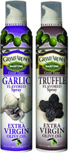 Mantova Grand' Aroma Extra Virgin Olive Oil Sprays - Garlic and Truffle Flavors - 8 Ounce each