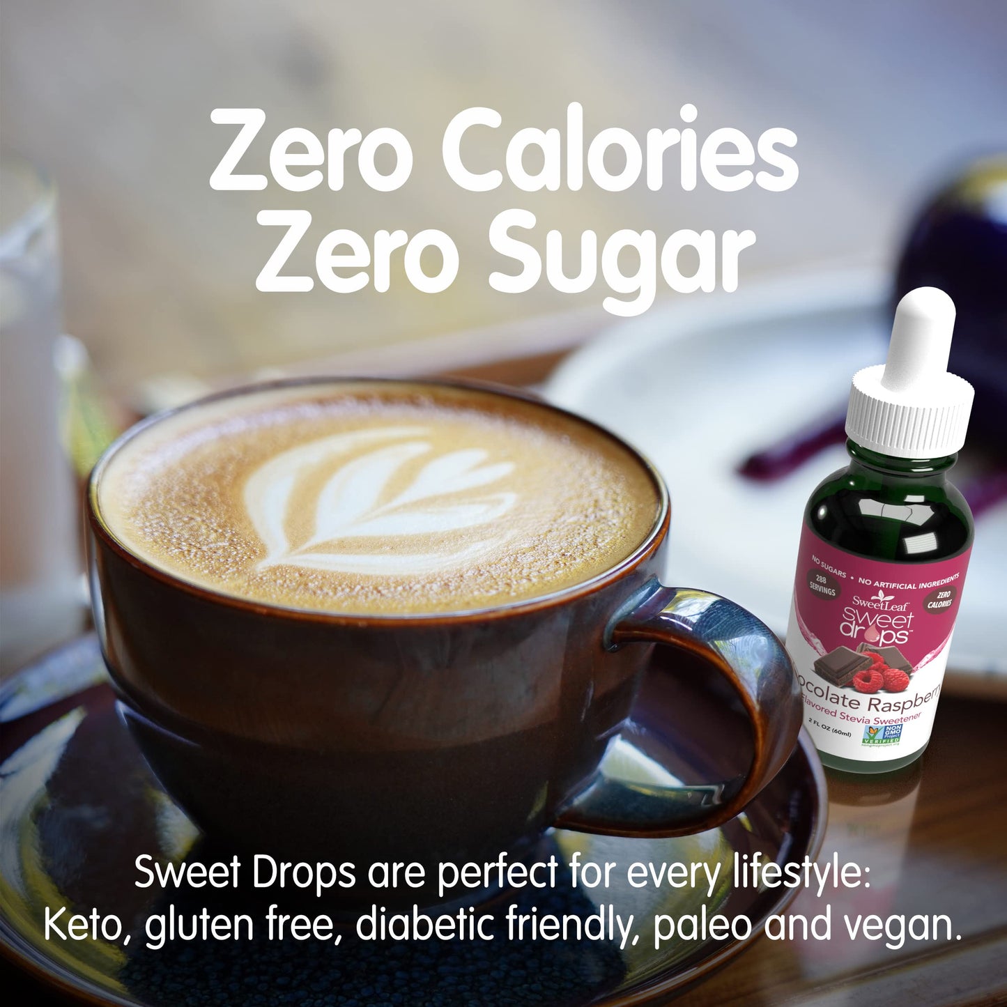 Sweet Leaf Chocolate Raspberry Flavor Stevia Clear Liquid, 2 Ounce -- 3 Per Case.