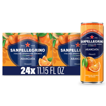 Sanpellegrino Italian Sparkling Drink Aranciata, Sparkling Orange Beverage, 24 Pack Of Cans
