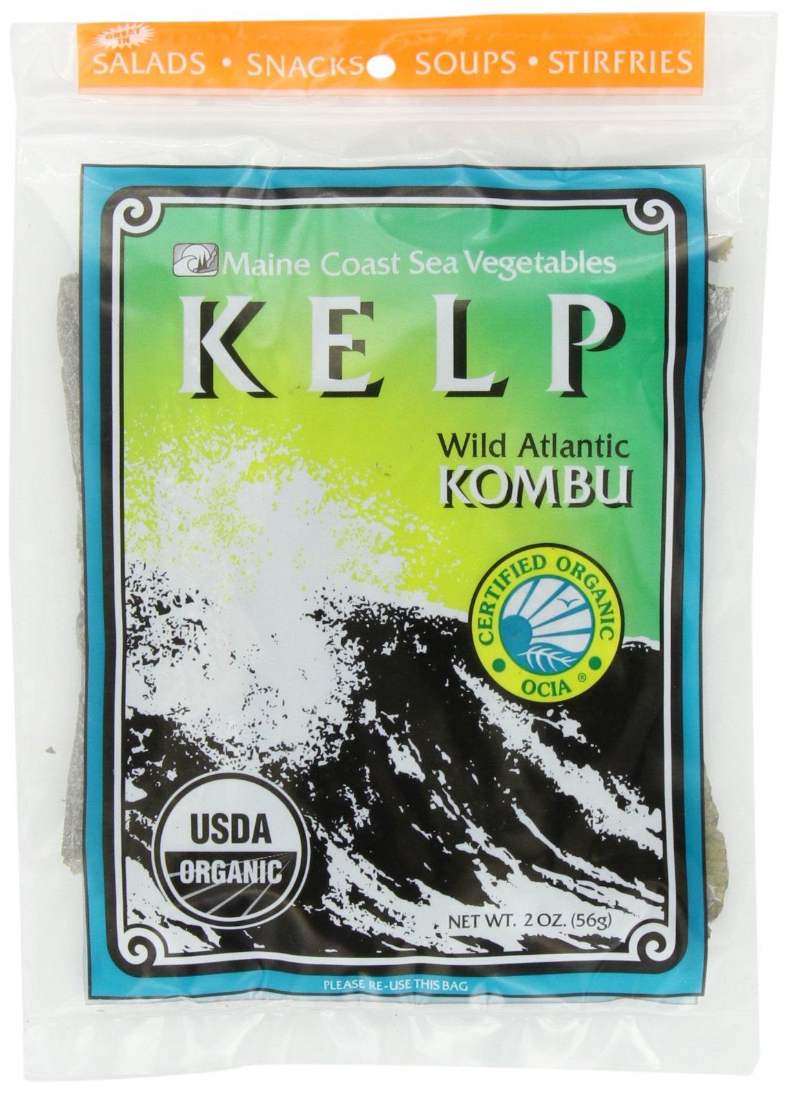 Maine Coast Sea Vegetables Kombu, Wild Atlantic, 2-Ounce Package (Pack Of 5)