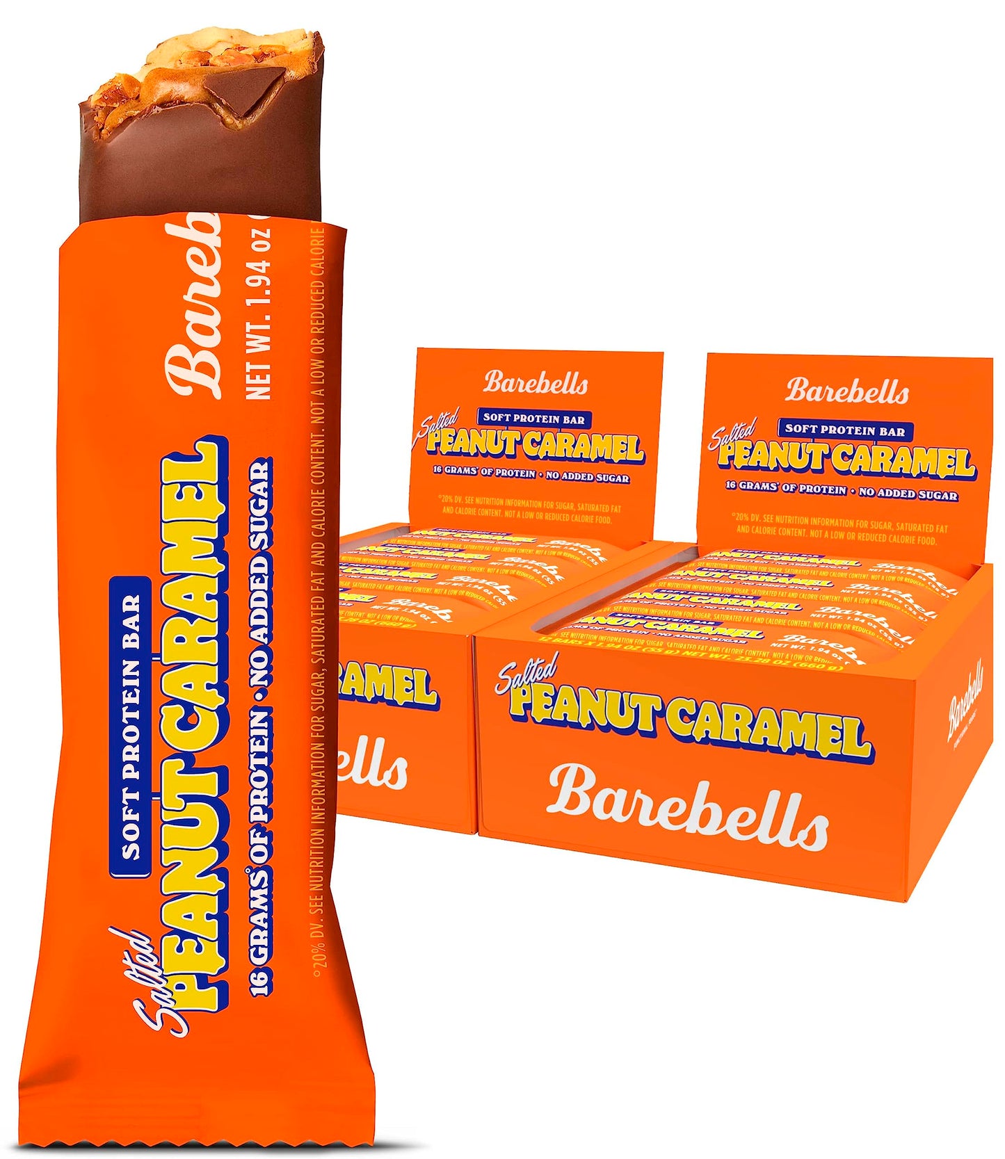 Barebells Soft Protein Bars Salted Peanut Caramel - 12 Count, Pack Of 2 - Protein Snacks With 16G Of High Protein - Chocolate Pr