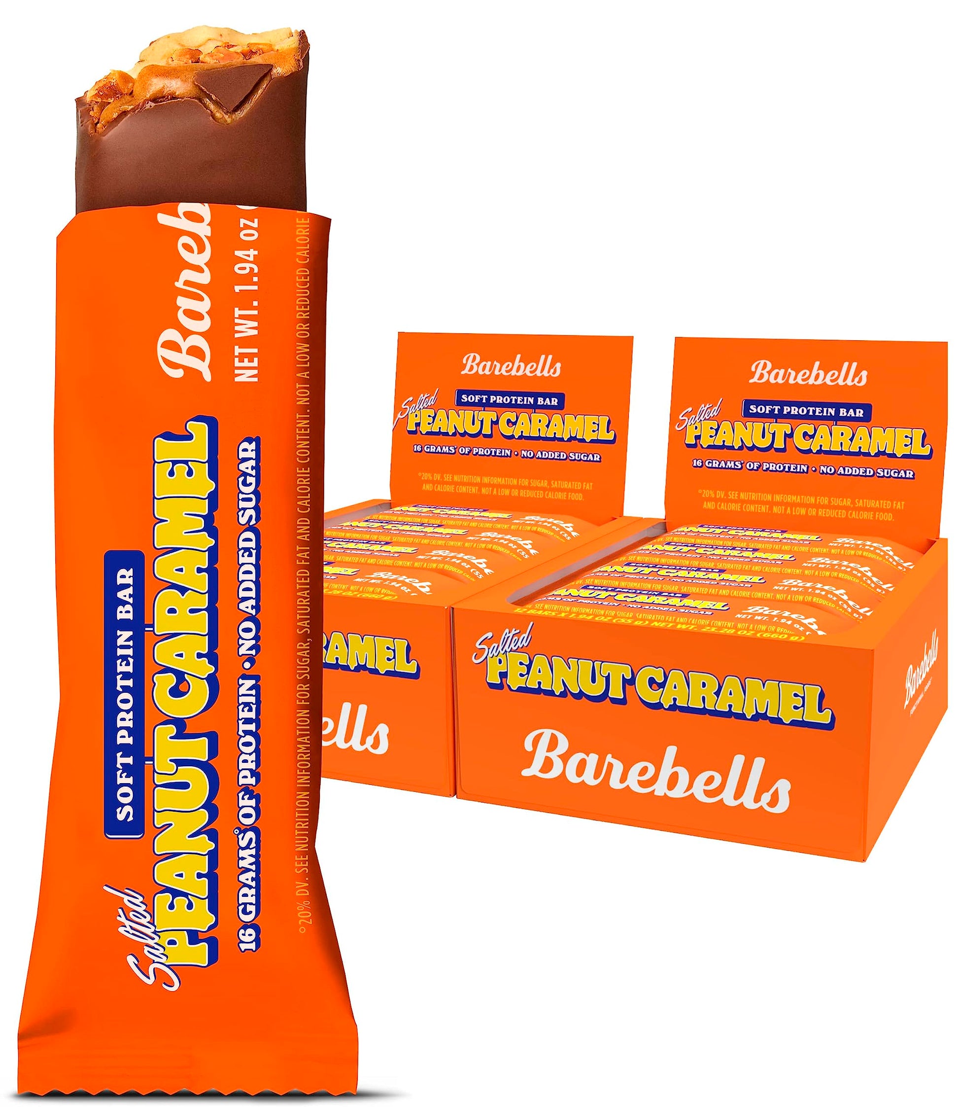 Barebells Soft Protein Bars Salted Peanut Caramel - 12 Count, Pack Of 2 - Protein Snacks With 16G Of High Protein - Chocolate Pr