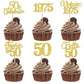 Rsstarxi 50th Birthday Cupcake Toppers, Gold Glitter, Vintage 1975, Paper, 24 Pack