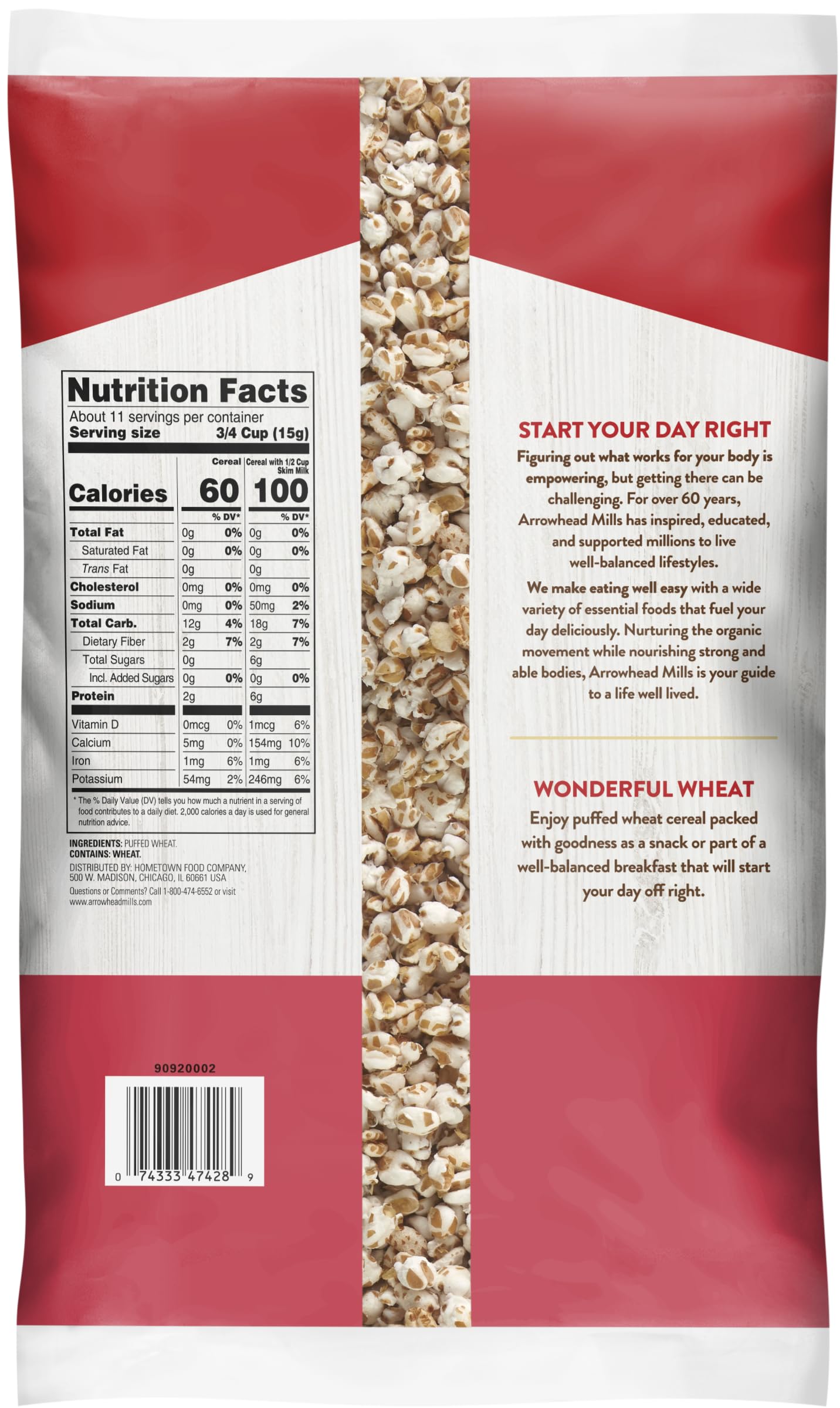 Arrowhead Mills Puffed Wheat Cereal, 6 Oz