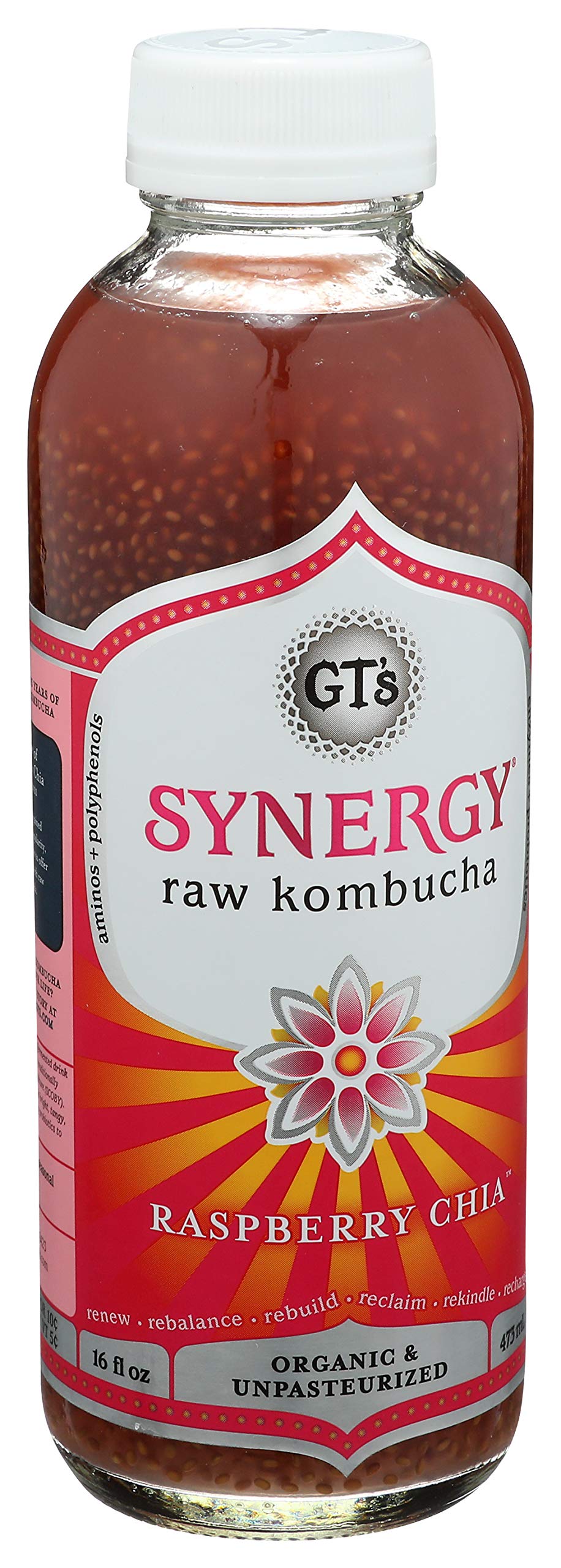 Gt'S Kombucha, Raspberry Chia 16 Fl Oz