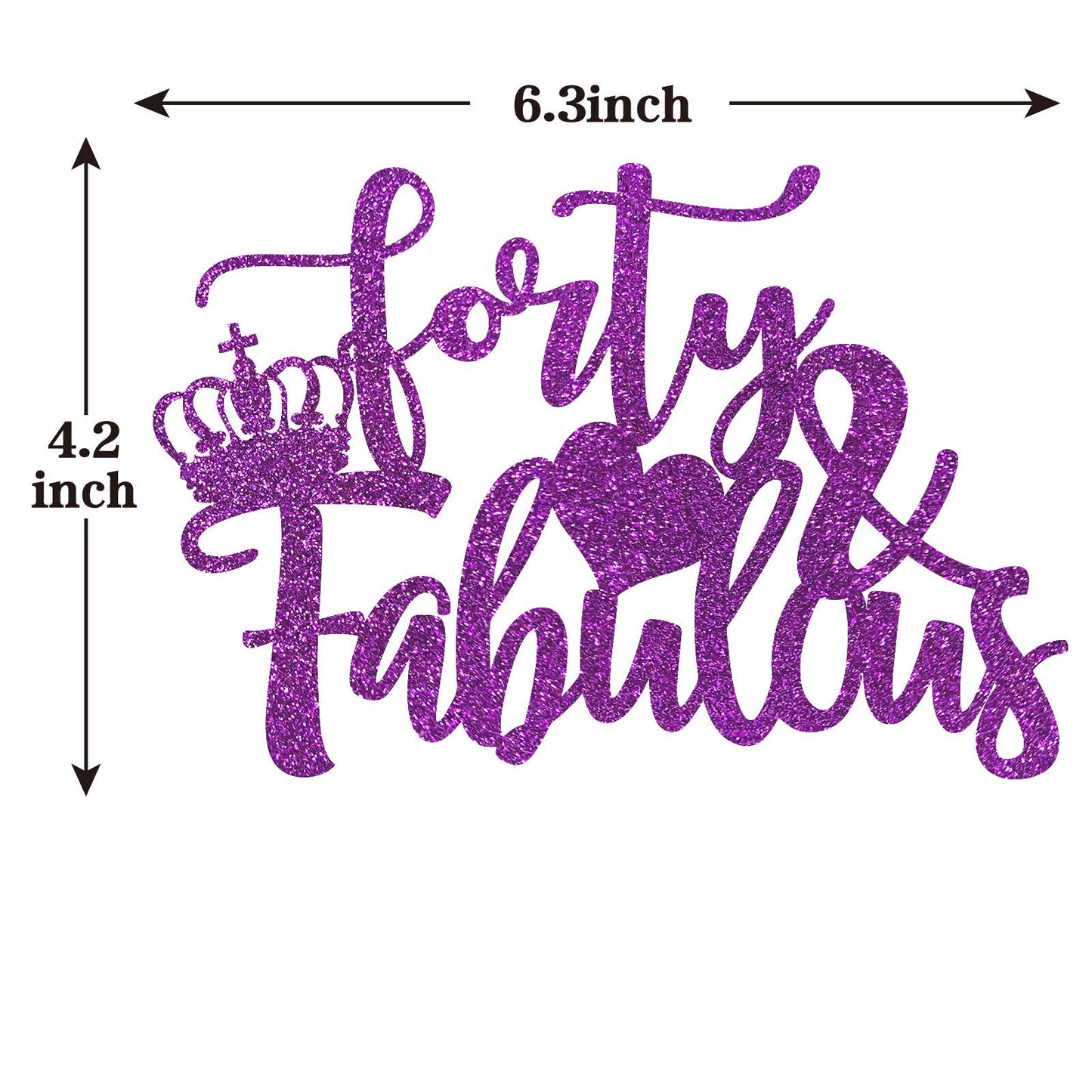 Grehge Purple Glittery Forty & Fabulous
