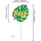 ZHUOWEISM 24 PCS Cupcake Toppers Glitter Monstera Leaf Party Decorations, Small, Multi-Color, Paper